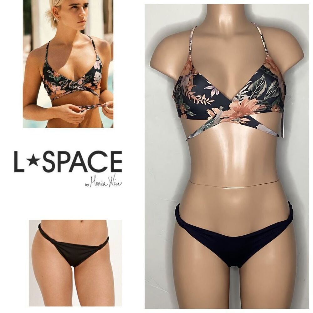 New. L*SPACE wrap floral teeny bikini. XS-top/S-bottom. Retails $ 179